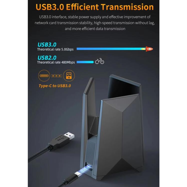 COMFAST CF-987BE Tri-band 6500Mbps WiFi7 USB 3.0 Wireless Network Adapter, CF-987BE COMFAST CF-987BE Tri-band 6500Mbps WiFi7 USB 3.0 Wireless Network Adapter, CF-987BE